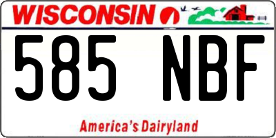 WI license plate 585NBF