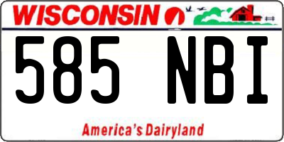 WI license plate 585NBI
