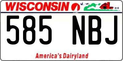 WI license plate 585NBJ