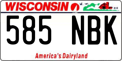 WI license plate 585NBK