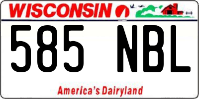 WI license plate 585NBL