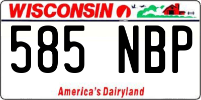 WI license plate 585NBP