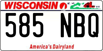 WI license plate 585NBQ