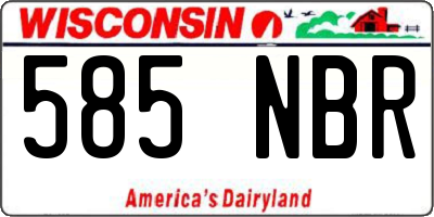 WI license plate 585NBR
