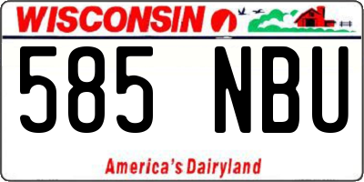 WI license plate 585NBU