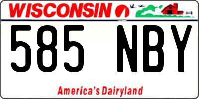WI license plate 585NBY