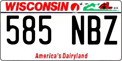WI license plate 585NBZ