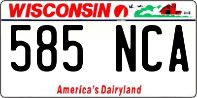WI license plate 585NCA