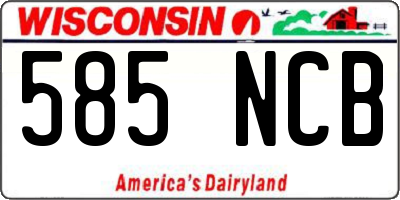 WI license plate 585NCB