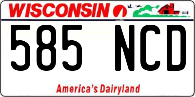 WI license plate 585NCD