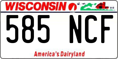 WI license plate 585NCF