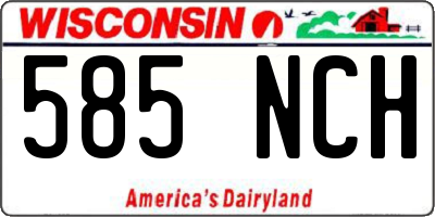 WI license plate 585NCH