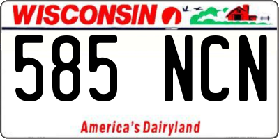 WI license plate 585NCN
