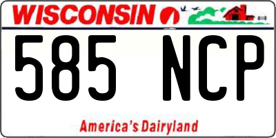 WI license plate 585NCP