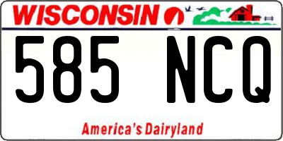 WI license plate 585NCQ