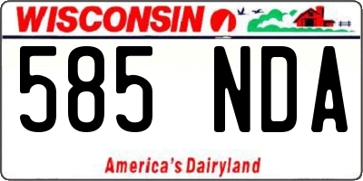 WI license plate 585NDA