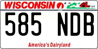 WI license plate 585NDB