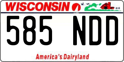 WI license plate 585NDD