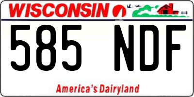 WI license plate 585NDF