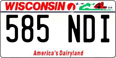 WI license plate 585NDI