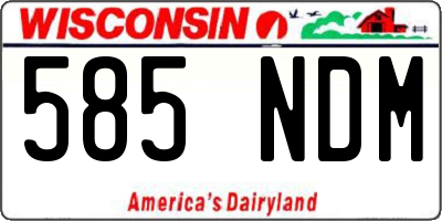WI license plate 585NDM