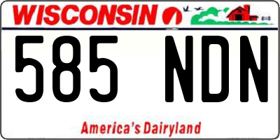 WI license plate 585NDN