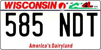 WI license plate 585NDT