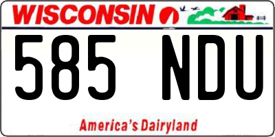WI license plate 585NDU