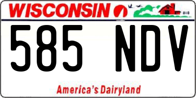WI license plate 585NDV