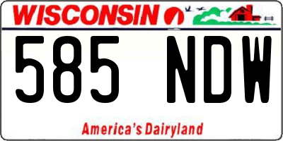 WI license plate 585NDW