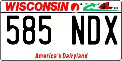WI license plate 585NDX