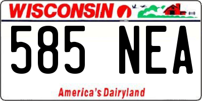 WI license plate 585NEA