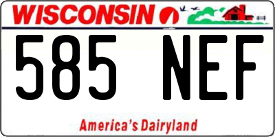 WI license plate 585NEF