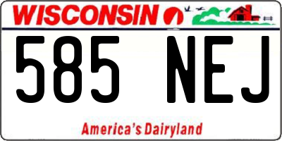 WI license plate 585NEJ