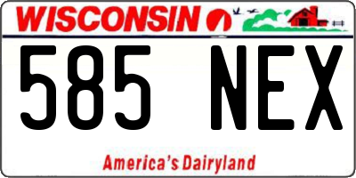 WI license plate 585NEX