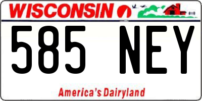 WI license plate 585NEY