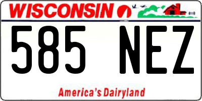 WI license plate 585NEZ