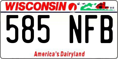 WI license plate 585NFB