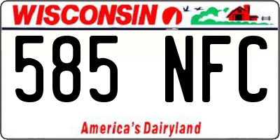 WI license plate 585NFC