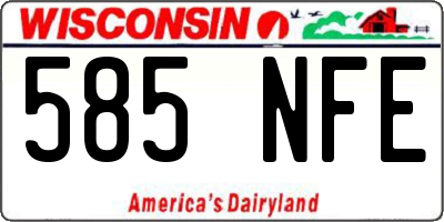 WI license plate 585NFE