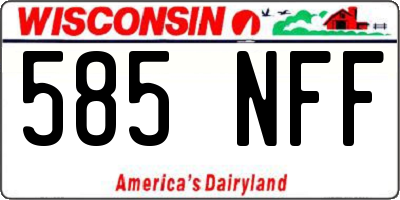 WI license plate 585NFF