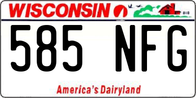 WI license plate 585NFG