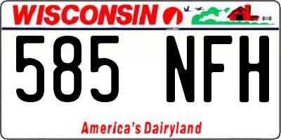WI license plate 585NFH