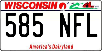 WI license plate 585NFL