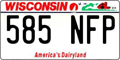 WI license plate 585NFP