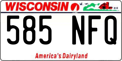 WI license plate 585NFQ