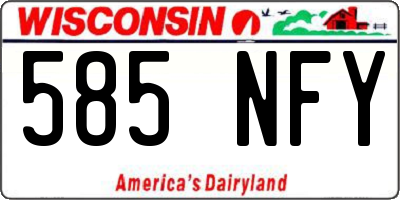 WI license plate 585NFY
