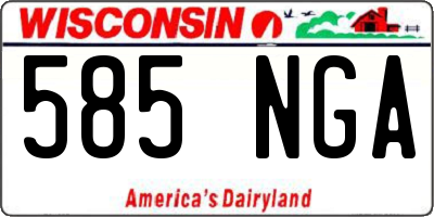 WI license plate 585NGA