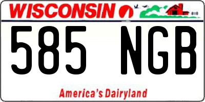 WI license plate 585NGB