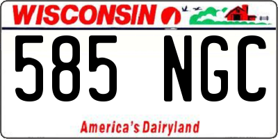 WI license plate 585NGC